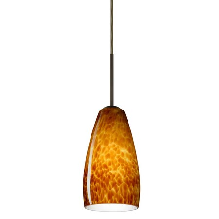 Besa Lighting Besa Chrissy Pendant Bronze Amber Cloud 1x50W B10 Medium Base 1BC-150918-MED-BR